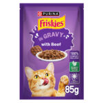PURINA Friskies ® Beef Chunks in Gravy Wet Cat Food Pouch 85 gm