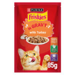 PURINA Friskies ® TURKEY Chunks in Gravy Wet Cat Food Pouch 85 gm