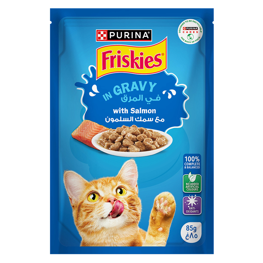 PURINA Friskies ® Salmon Chunks in Gravy Wet Cat Food Pouch 85 gm