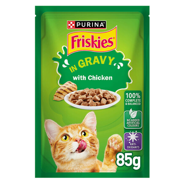 PURINA Friskies ® Chicken Chunks in Gravy Wet Cat Food Pouch 85 gm