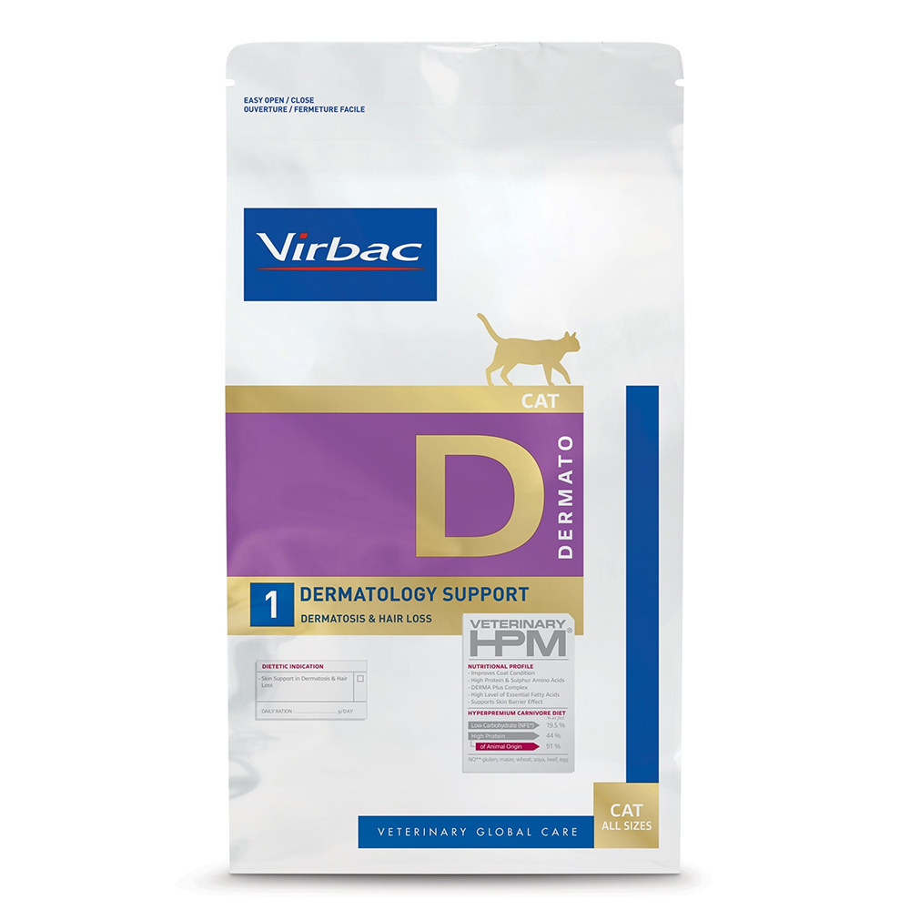 Dermatology Support Cat Food D1 – Skin & Coat Health 3 Kg