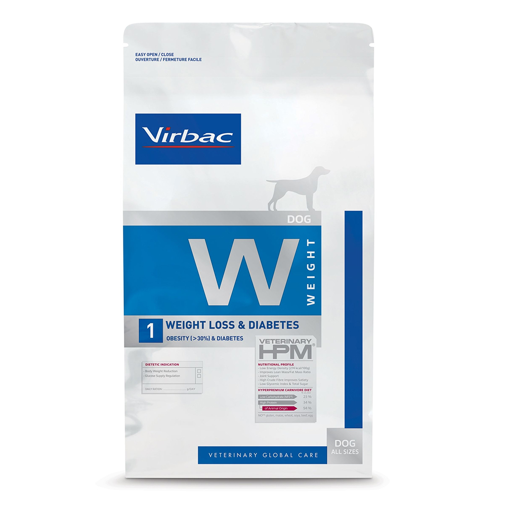VIRBAC Weight Loss & Diabetes Dog Food W1: Healthy Weight Loss 3 Kg