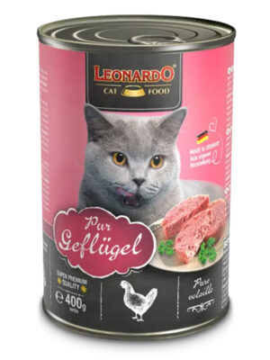 LEONARDO® Adult Cat Wet Food Rich in Pure Poultry 400 gm
