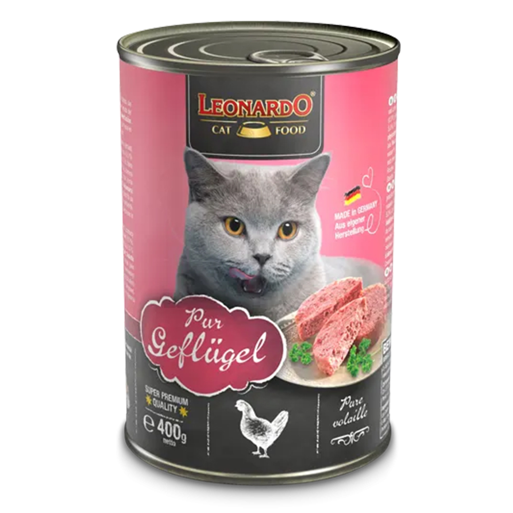 LEONARDO® Adult Cat Wet Food Rich in Pure Poultry 400 gm