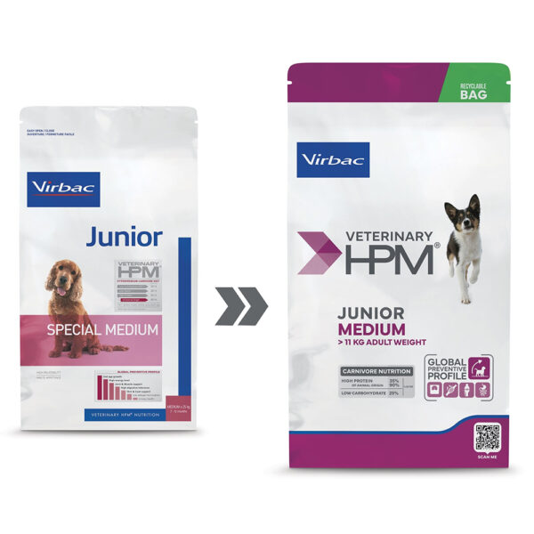 VIRBAC Junior Medium - Dry Dog Food For Medium Breeds 3 Kg