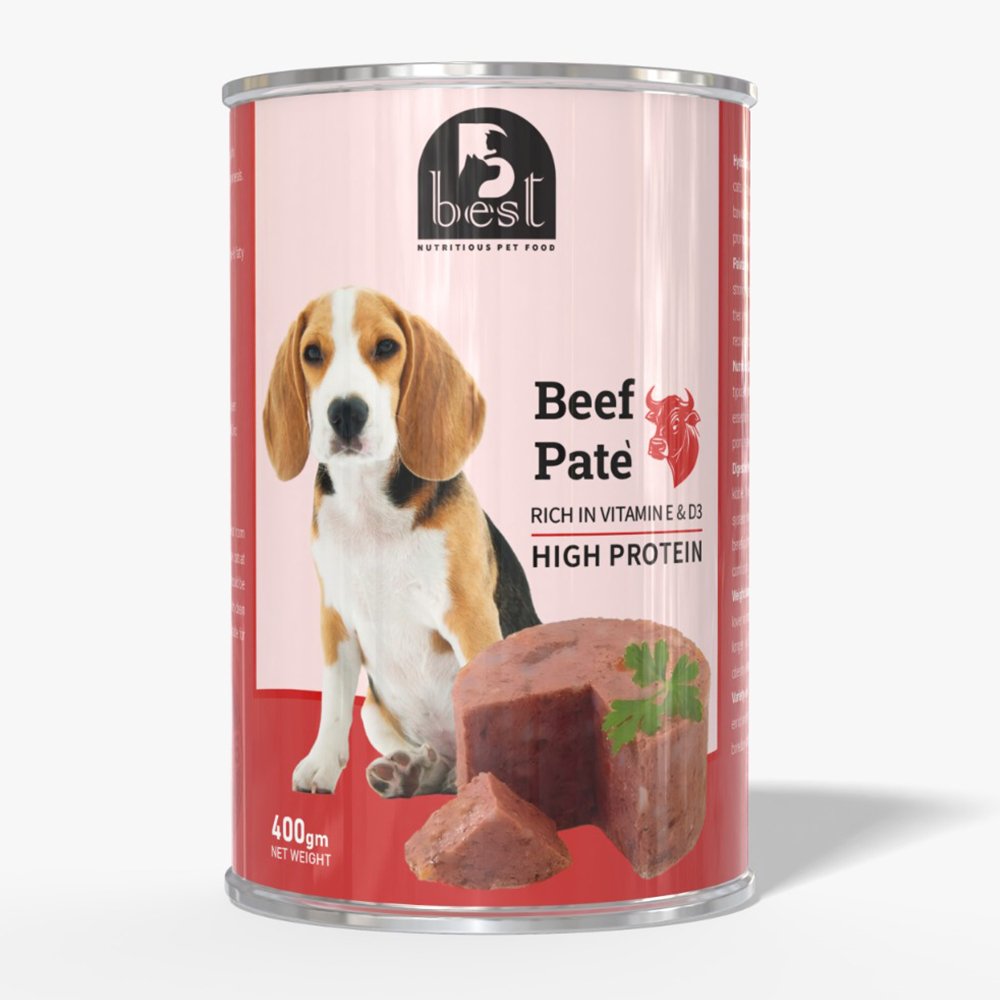 B Best wet food for Adult Dog with Beef Pate 400 gm