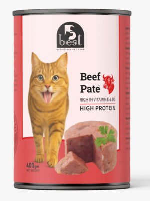 B Best wet food for Adult Cat with Beef Pate 400 gm