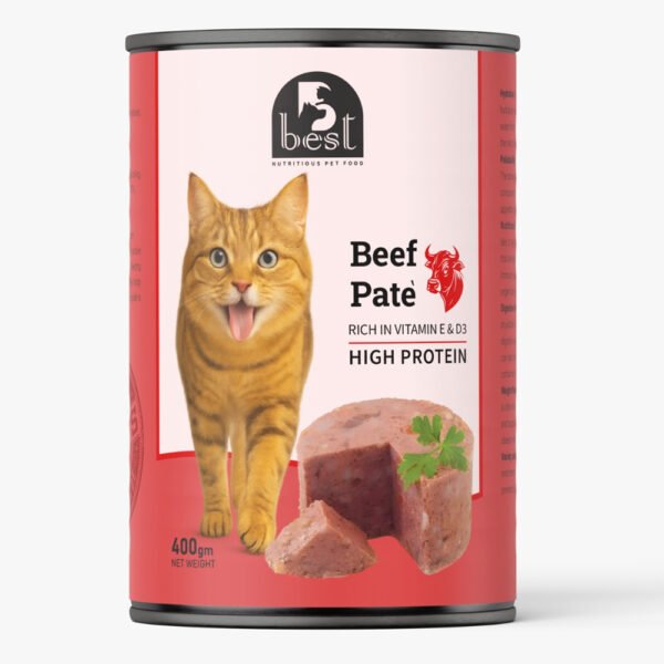 B Best wet food for Adult Cat with Beef Pate 400 gm