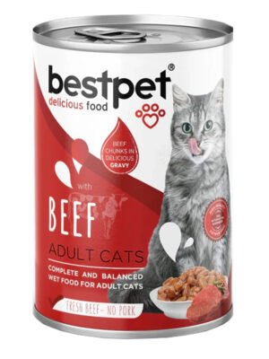 Bestpet Adult Cat with beef Wet Food Cans 400 g