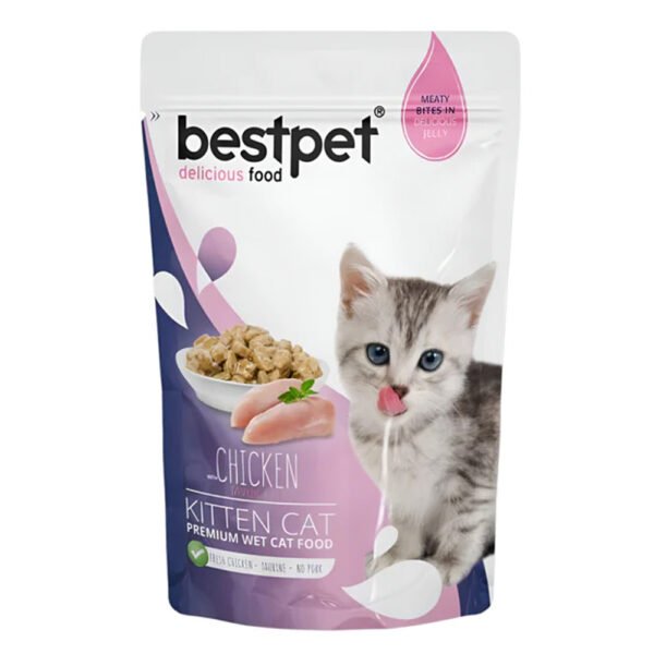 BestPet Delicious Food Cat Wet Food With Chicken In Jelly Kitten Wet Food Pouch 85g