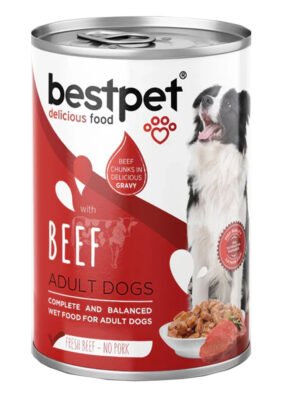 Bestpet Adult Dog with beef Wet Food Cans 400 g