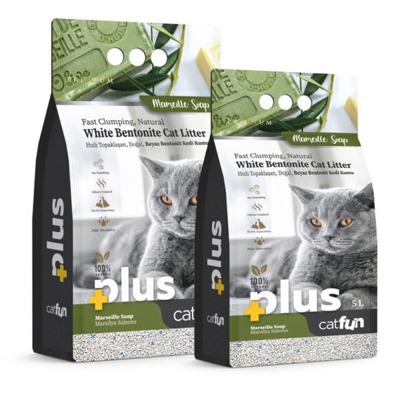 Catfun Plus White Bentonite Clumping Cat Litter Marsielle Soap Scented