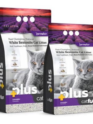 Catfun Plus White Bentonite Clumping Cat Litter Lavender Scented