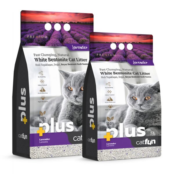 Catfun Plus White Bentonite Clumping Cat Litter Lavender Scented