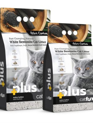 Catfun Plus White Bentonite Clumping Cat Litter Active Carbon Scented