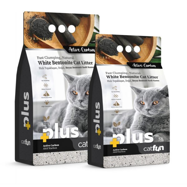 Catfun Plus White Bentonite Clumping Cat Litter Active Carbon Scented