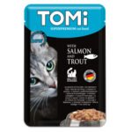 TOMi Super Premium Cat Wet Food for cats – salmon and trout pouch 100 gm