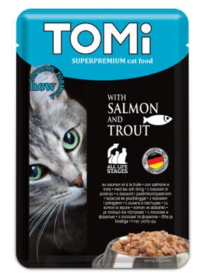 TOMi Super Premium Cat Wet Food for cats – salmon and trout pouch 100 gm