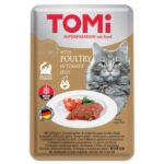 TOMi Super Premium Cat Wet Food for cats poultry in tomato jelly pouch 100 gm