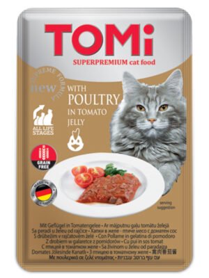 TOMi Super Premium Cat Wet Food for cats poultry in tomato jelly pouch 100 gm