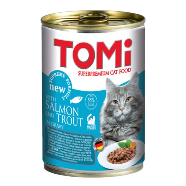 TOMi Super Premium Cat Wet Food for cats – salmon and trout Can 400 gm