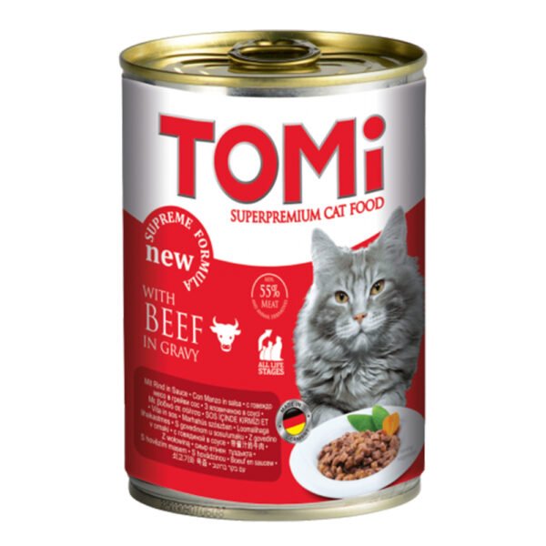 TOMi Super Premium Cat Wet Food for cats – beef  Can 400 gm