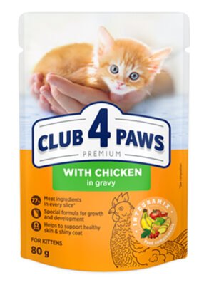 CLUB 4 PAWS PREMIUM for kittens With chicken in gravy 80 gm