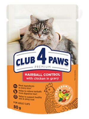 CLUB 4 PAWS PREMIUM for adult cats Hairball control 80 gm