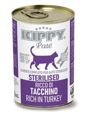 KIPPY Sterilised Cat Wet Food rich in Turkey Patè 400 gm