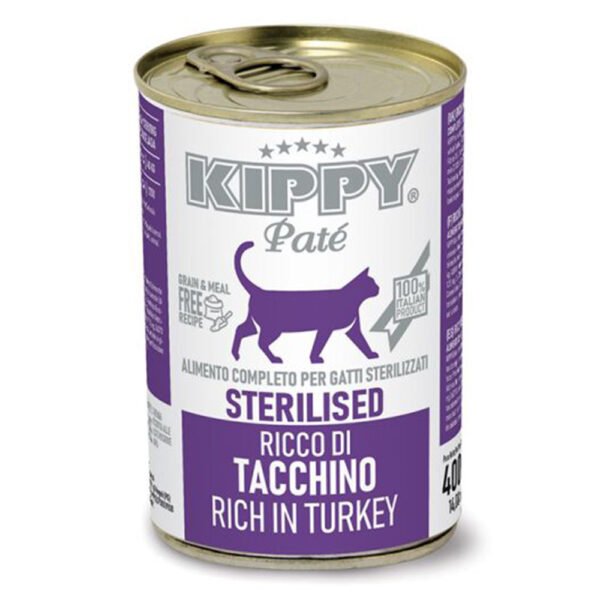 KIPPY Sterilised Cat Wet Food rich in Turkey Patè 400 gm