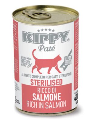 KIPPY Sterilised Cat Wet Food rich in SALMON Patè 400 gm