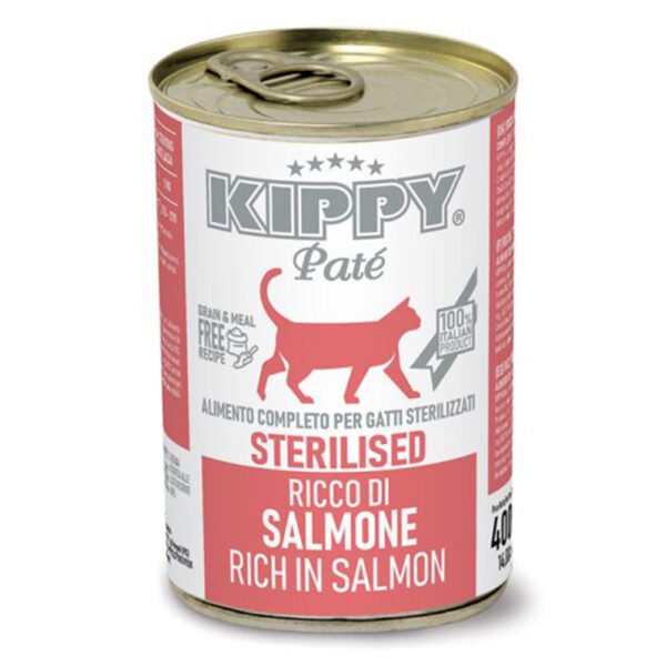 KIPPY Sterilised Cat Wet Food rich in SALMON Patè 400 gm