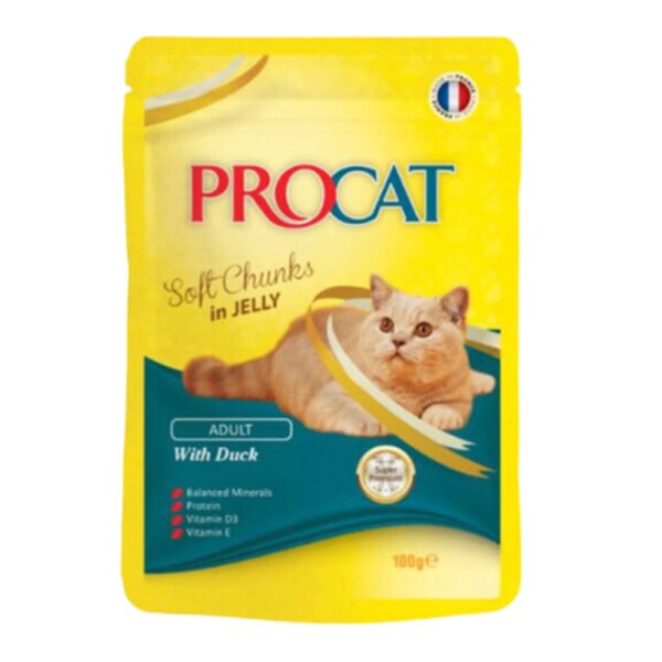 ProCat Cat Wet Food Pouch with Duck Flavour in  Jelly 100g
