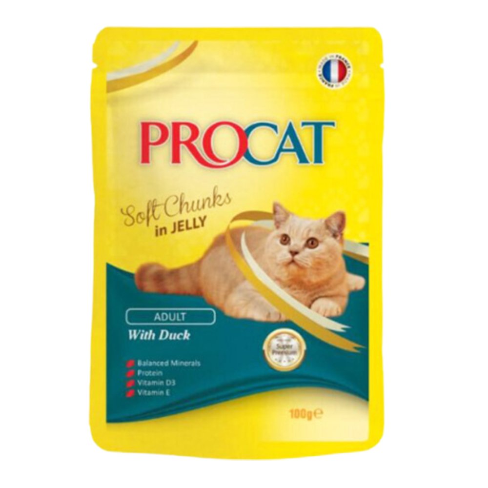 ProCat Cat Wet Food Pouch with Duck Flavour in  Jelly 100g