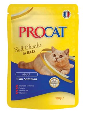 ProCat Cat Wet Food Pouch with salmon Flavour in  Jelly 100g