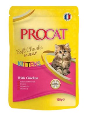 ProCat Kitten Cat Wet Food Pouch With Chicken Flavour in Jelly 100g