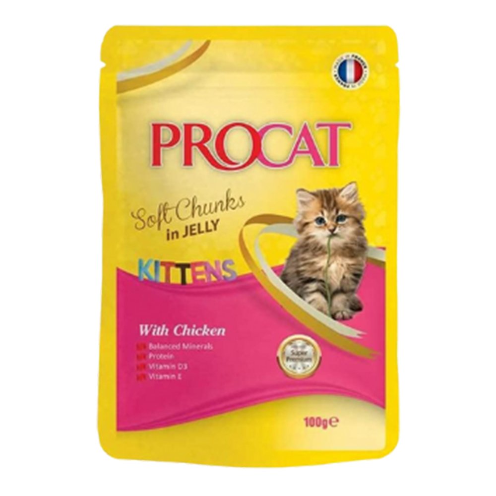 ProCat Kitten Cat Wet Food Pouch With Chicken Flavour in Jelly 100g