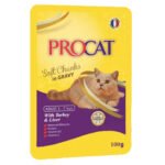 ProCat Cat Wet Food Pouch With Turkey & Liver Flavour In Gravy 100g